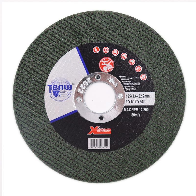 China Factory 125*1.6*22mm Resin Bond Abrasive Grinding Cutting Wheel for Stainless Steel