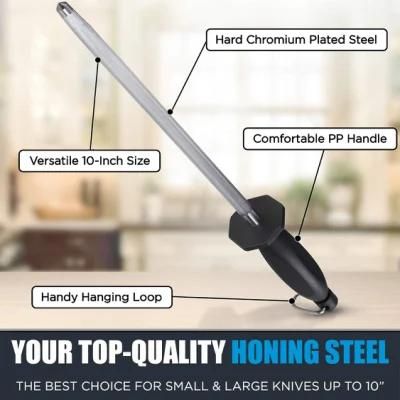 Carbon Steel Knife Sharpening Rod Professional Honing Steel Knife Sharpener