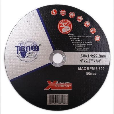 Factory Free Sample Extra Cut Abrasive Cutting Disc 230*1.9*22 for Stainless Steel