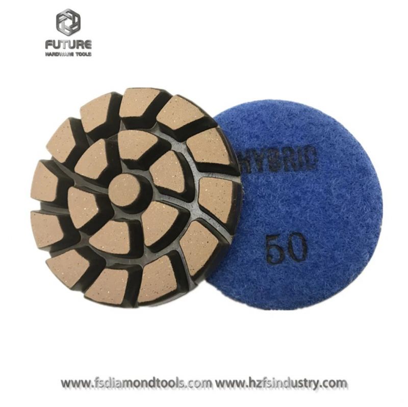 3inch Resin Hybrid Diamond Polishing Pad for Concrete Floor