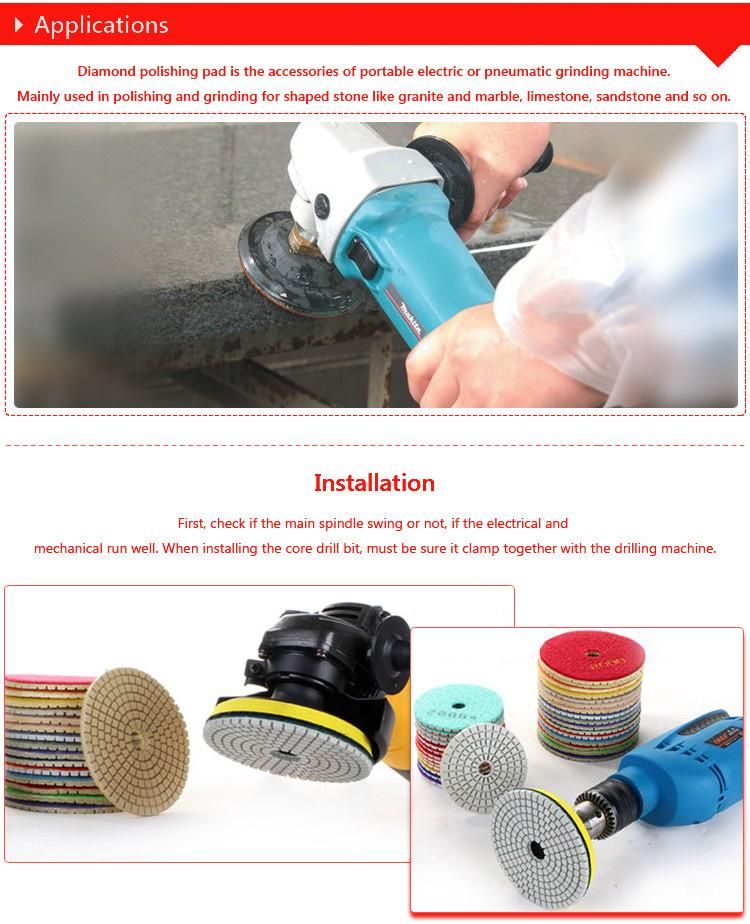 Stone Diamond Flexible Convex Resin Wet Polishing Pads