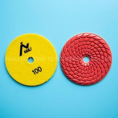 Qifeng Manufacturer Power Tool Factory Direct Sale 3 Inch 7 Steps Abrasive Tools Diamond Wet Polishing Pad for Marble/ Granite