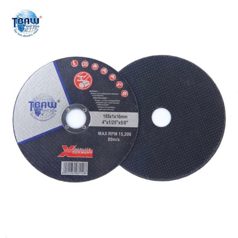 Tbaw 105*1.0*16 mm China Factory Abrasive Cutting Wheel Cutting Disc Abrasive Cutting Disc