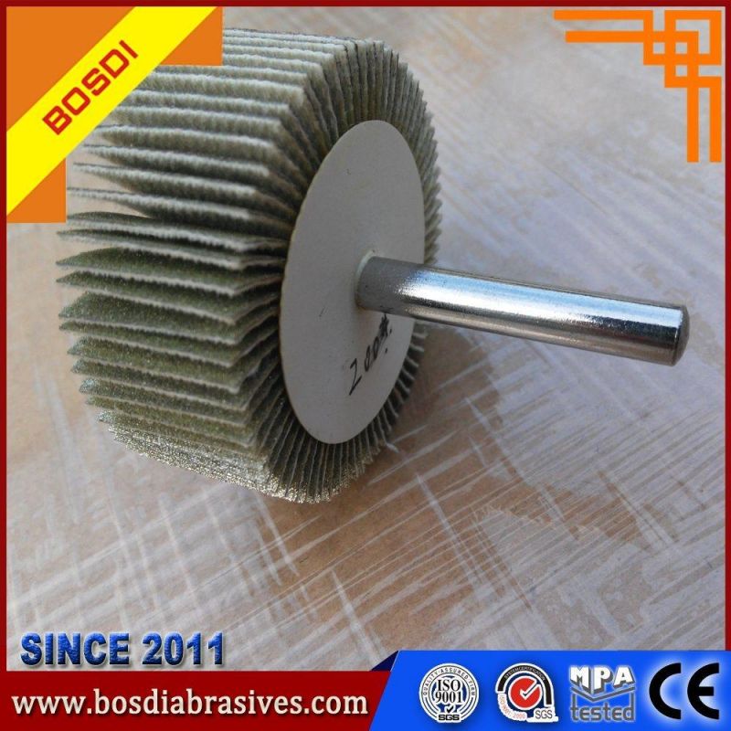 Mounted Flap Wheel with 6/ 6.35mm Shank/Shaft for Light Deburring, Aluminum Oxide Flap Wheel for Stainless Polishing, Metal Sheet, Welding Line, Non Woven Wheel