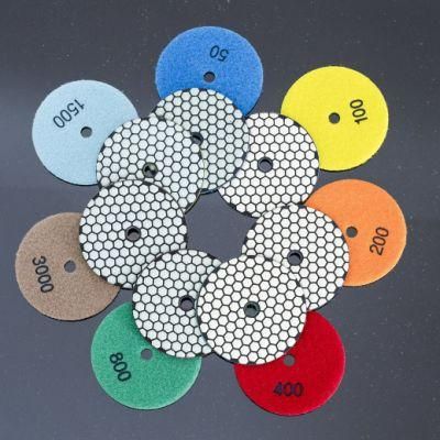 6 Inch 7-Step Super Marble Granite Abrasive Tool Diamond Dry Polishing Pads for Dry Use Top