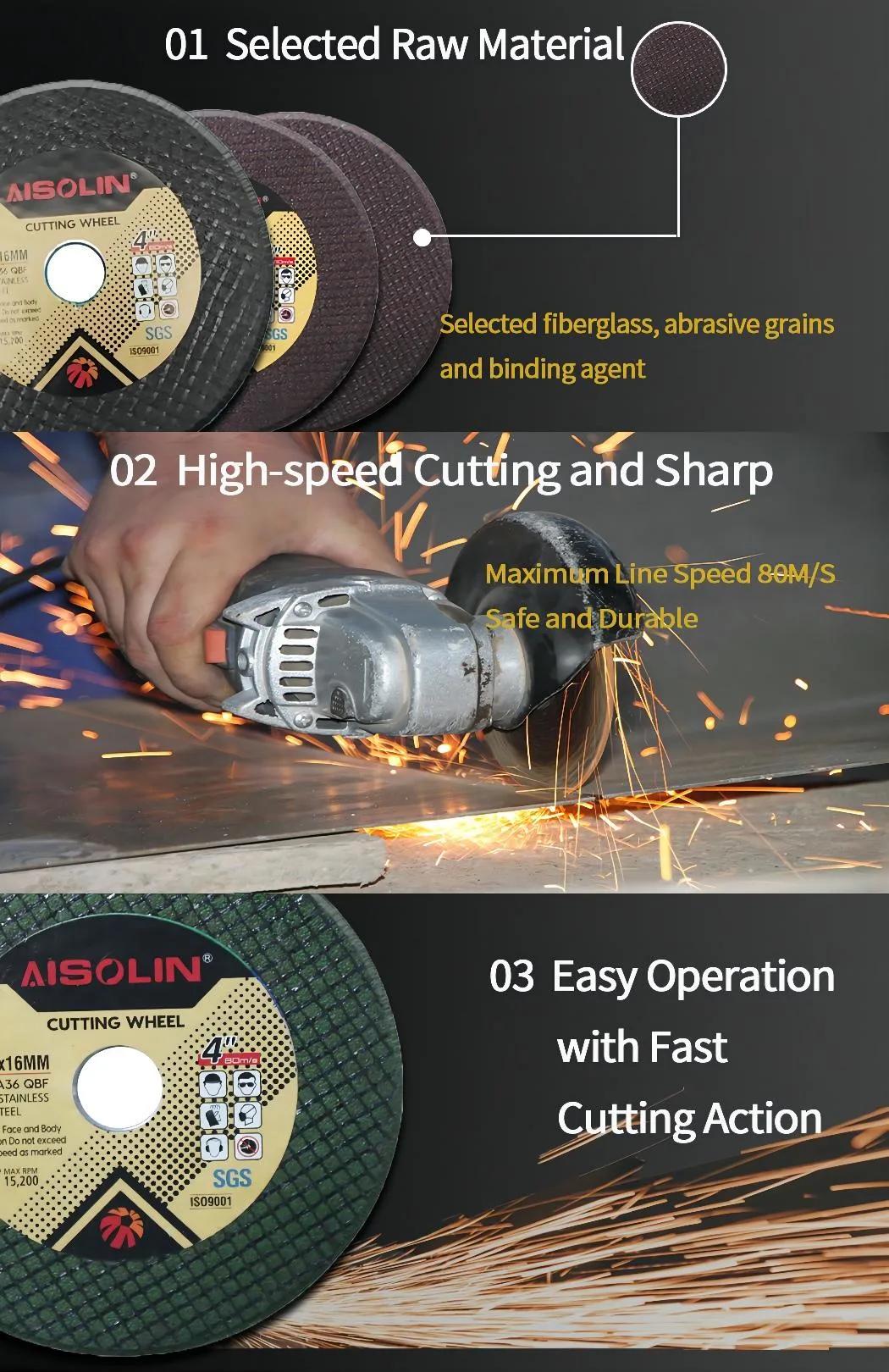 9 Inch Sharp Hardware Tools/Tooling ISO9001/TUV Abrasives Cutting Wheel Black/Yellow Cut off for Metal/Stainless Steel/Inox/Steel Raw Material