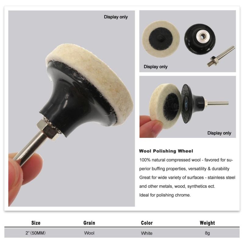 2 Inch 100% Natural Compressed Wool Buffering Pads for Car Polishing Detailing