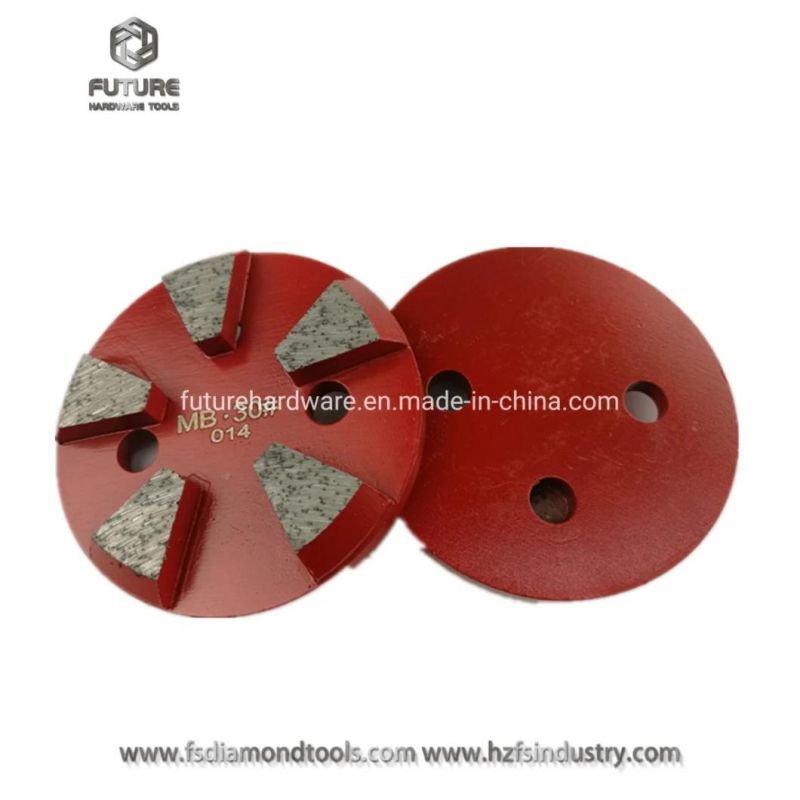 Stone Polishing Abrasive Metal Bond Diamond Trapezoid Concrete Grinding Pad Double Bar 2 Segment