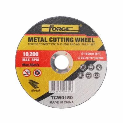150*3*22.2mm Flat Type Cut-off Disc Cutting Wheel for Metal