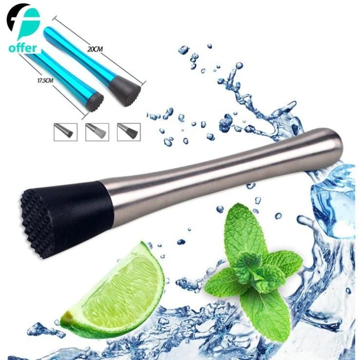 Stainless Steel Fruit Crusher, Bar Tools for Home Kitchen Muddler for Cocktails
