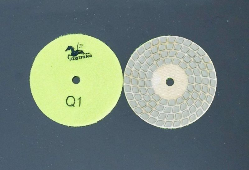 Qifeng 4 Steps Diamond Dry Resin Polishing Pads for Nature Stones