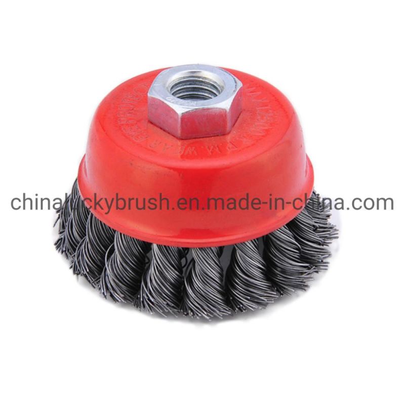 3inch Crimped Wire Cup Brush with M10X1.5 Thread (YY-593)