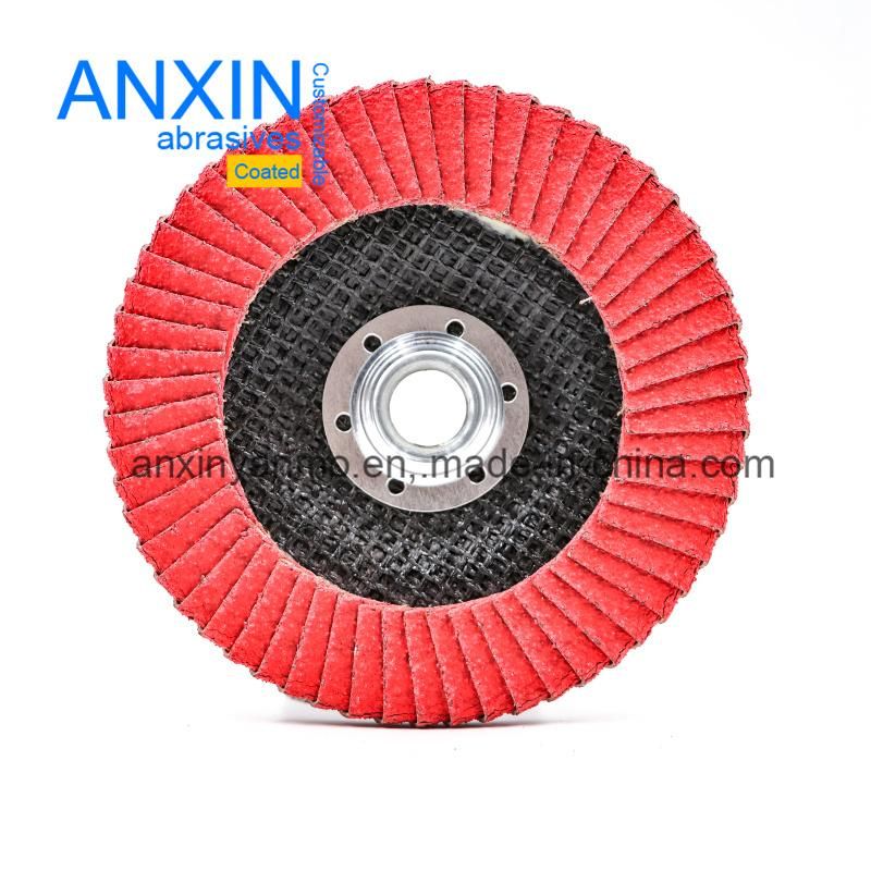 Curved Flap Disc of Vsm Ceramic Zirconia or Ao Sand Cloth with Metal Screw Backing