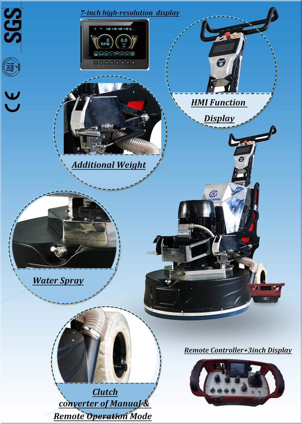 HMI Remote Control Concrete Ground Grinder Concrete Floor Grinding