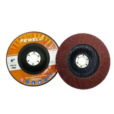 6&quot; 150mm Grit 60 Silicone Carbide Abrasive Wheel Flexible Sanding Flap Disc for Grinding Metal Stainless Steel