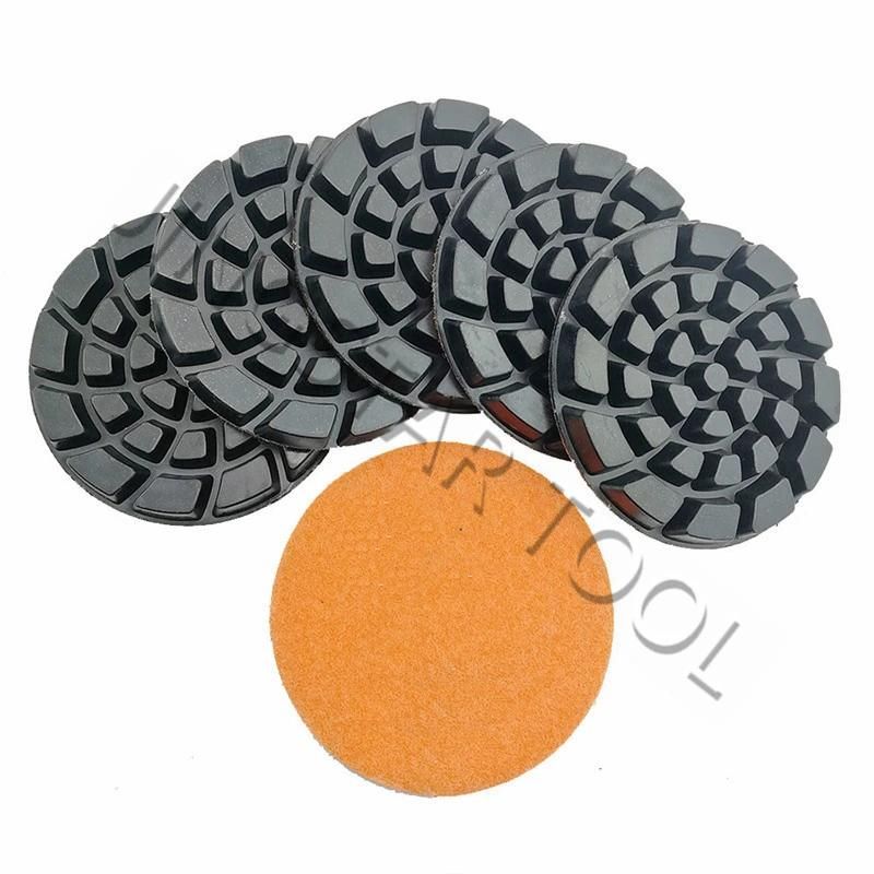 New Hybrid 3inch Flexible Diamond Dry Concrete Polishing Pads for Floor