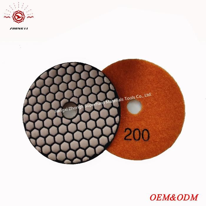 100mm Dry Abrasive Tool Polishing Pad for Granite Marble