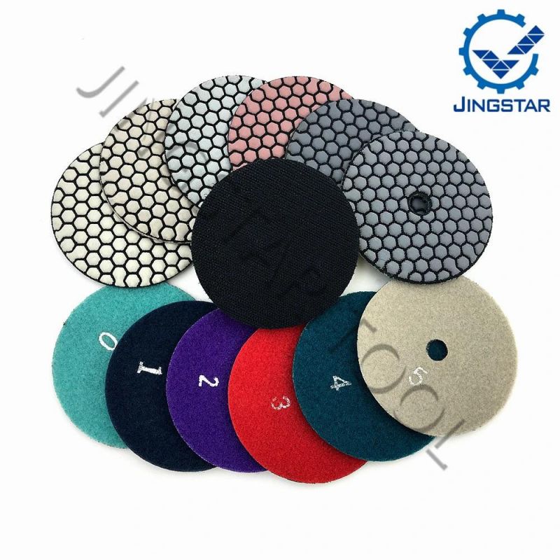 Ht Set 3"/4" Dry Polishing Pad Sharp Type Flexible Diamond Granite Marble Stone Sanding Disc Free Shipping 6PCS