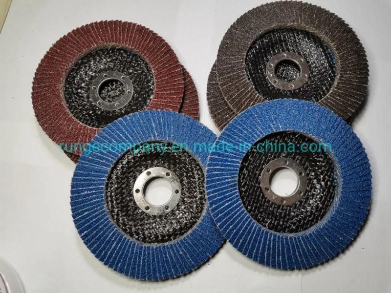 Electric Power Tools Accessories 4-1/2 Inch Abrasive Flap Discs 60 Grit for Metal Deburring, Finishing