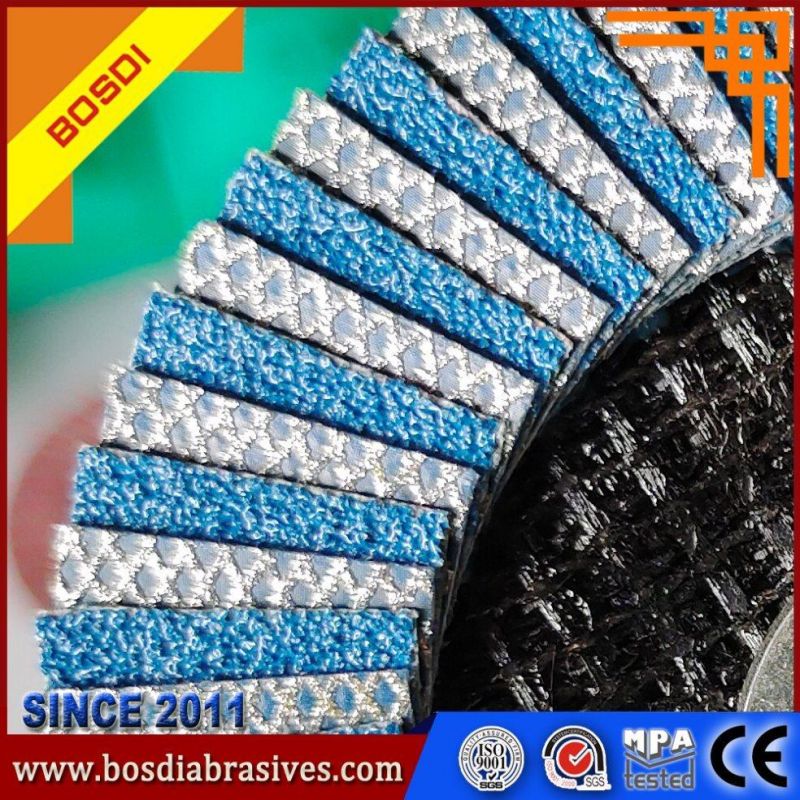 High Quality Bosdi Flap Wheel/Disc for Stone/Granite, Diamond Flap Disc, Abrasive Polishing