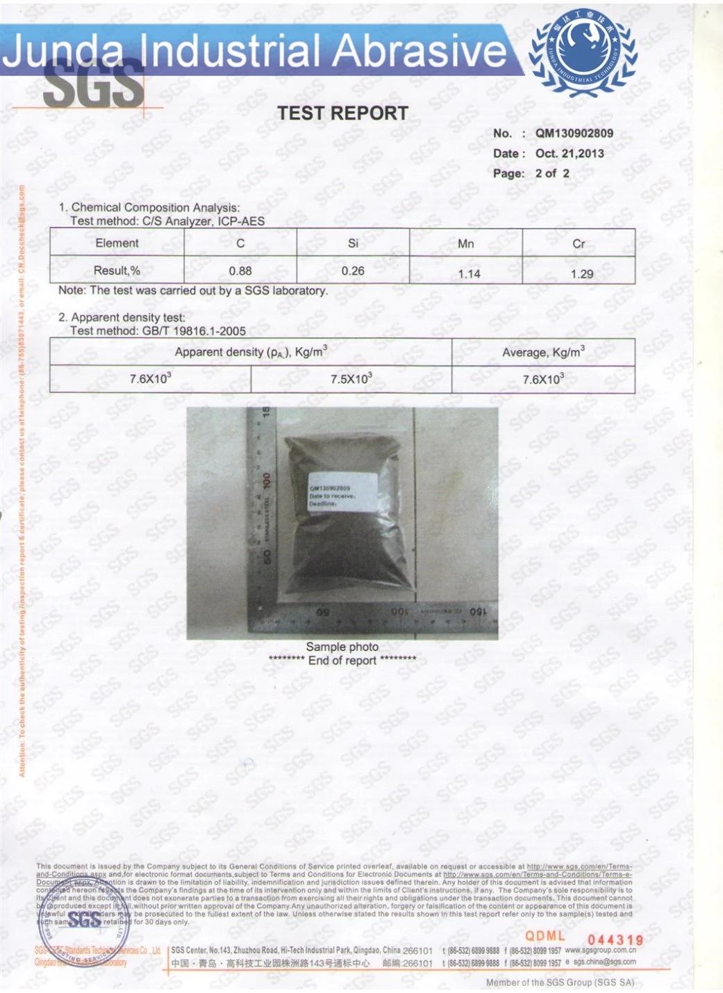 Abrasive Bearing Steel Grit G40 0.7mm for Cutting Granite Stone