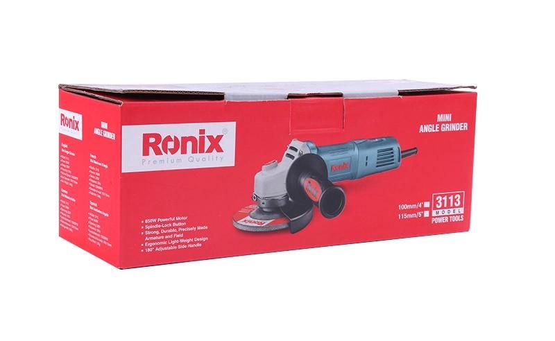 Ronix Hot Selling Model 3113 100mm Disc 220V Cutting Grinding Metal Electric Angle Grinder
