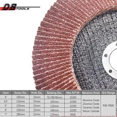 7&quot; 180mm Flap Disc Sanding Disc 22mm Hole Abrasive for Metal Grinding