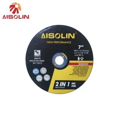 180X1.6X22.2mm Factory Supplying Aluminum Oxide Metal Abrasive Cutting Wheel