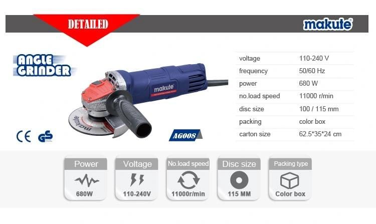 Electric Angle Grinder Polisher 100/115mm Grindering with Disc