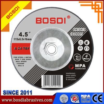 4.5&prime;&prime; Depressed Center Grinding Wheel with Aluminium Alloy Backing for Metal Inox with Arbor