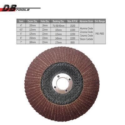 4 Inch 100mm Sanding Wheel Flap Disc 16mm Hole 5/8&quot; Arbor P40 Ao