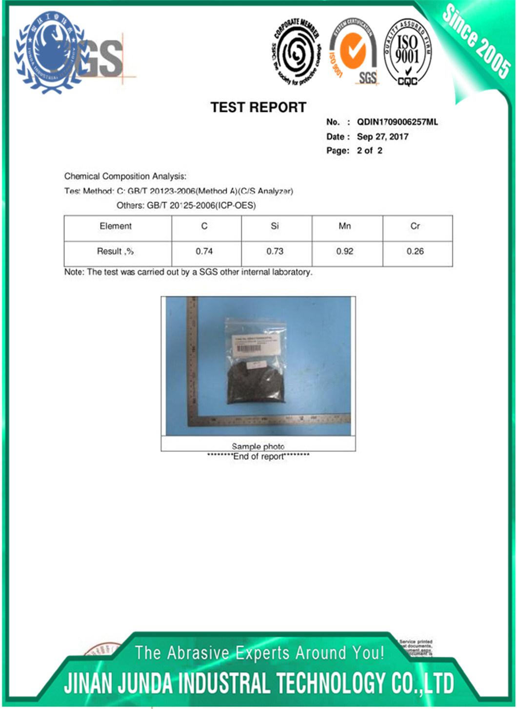 ISO9001 Abrasive&Grinding Cast Steel Shot S550 for Auto Parts Descaling Surface Polishing Surface Deburring