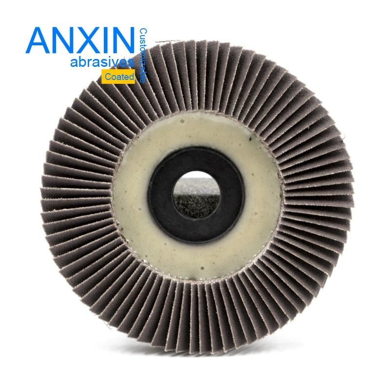 60º Flexible Flap Disc with Fiberglass Backing Pad for Metal Polishing