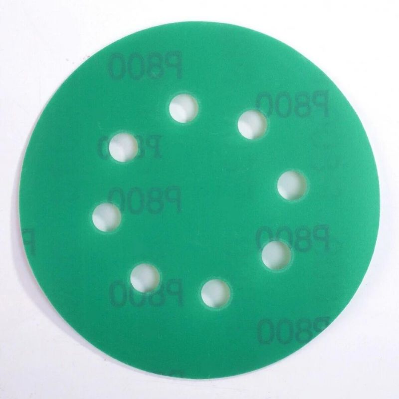 Green Pet Film Abrasive 80 Grit Fine Velcro Grinding Disc