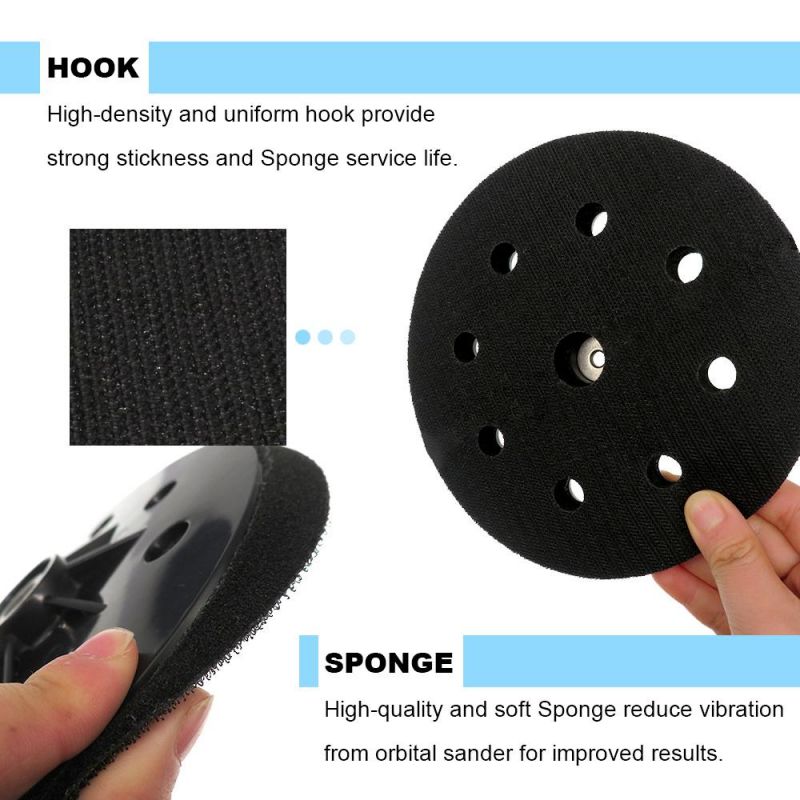 7 Inch 8 Hole 180mm Hook and Loop Black Plastic Sanding Backing Pad for Sander Power Tools Accessories