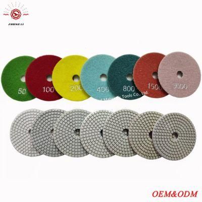 Flexible 4&prime;&prime; Wet Diamond Polishing Pads with Velcro Back