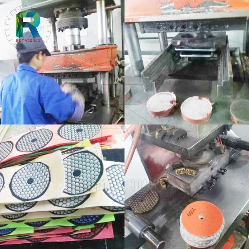 Romatools Diamond Polishing Pads Wet Use for Granite, Marble