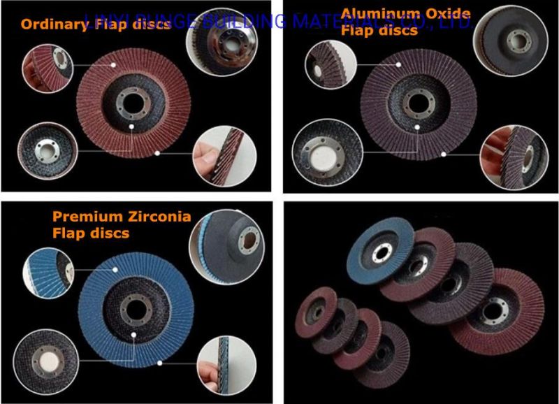 60 Grit Flap Disc 4.5 Inch (115mm) with 7/8" Hole Fine Processing Grinding Wheels Aluminum Oxide Abrasive Type 27 for Stainless Steel Power Tools