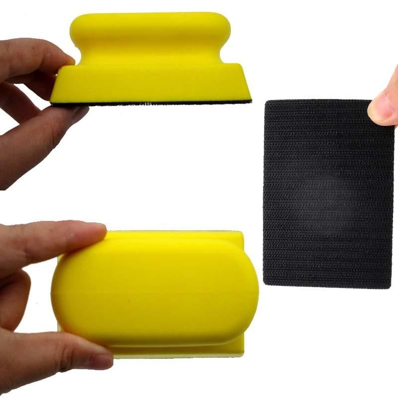 66X96mm Foam Hand Sanding Block Hand Pad Polishing Pad for Hook and Loop Disc