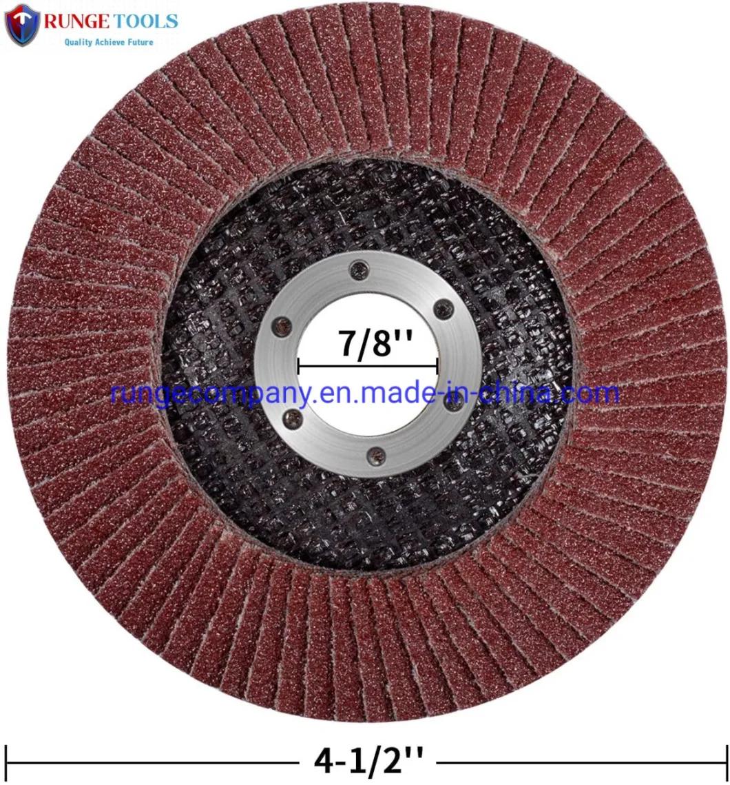 5" Inch Electric Tools Parts Zirconia 40grit Abrasive Grinding Wheels Flap Disc for Stainless Steel