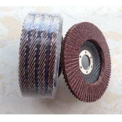 4 Inch #60 Aluminium Oxide Flap Disc/Disco De ABA for Wood, Metal Polishing and Grinding