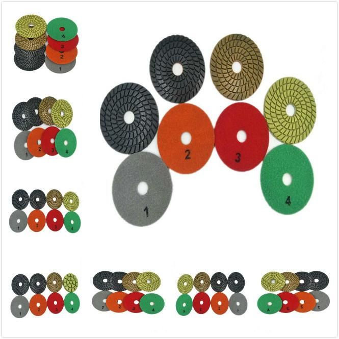 4 Inch D100mm 4 Steps Concrete Floor Polishing Grinding Wheel Sharp Resin Polishing Pad for Floor Grinding Machine