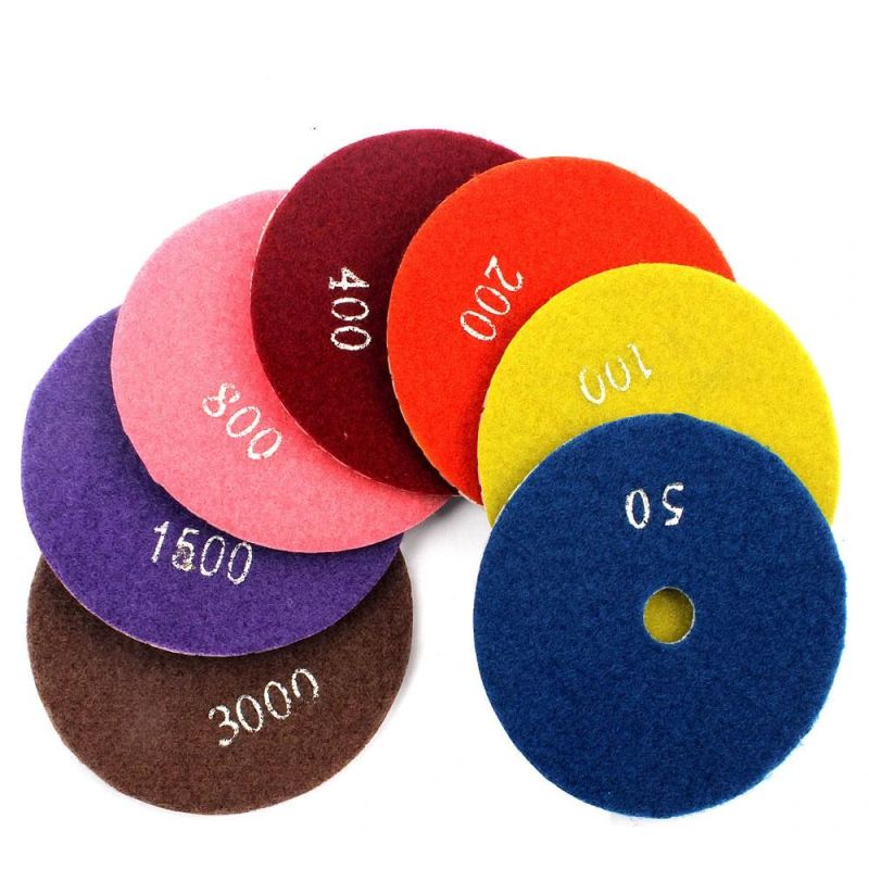 Resin Wet Flexible Abrasive Diamond 4 Inch Polishing Pads for Stone Granite Marble Grinding