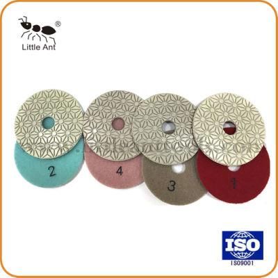 4&quot;/100mm 4 Steps Wet Use Grinding Wheel Abrasive Tools Diamond Polishing Pad