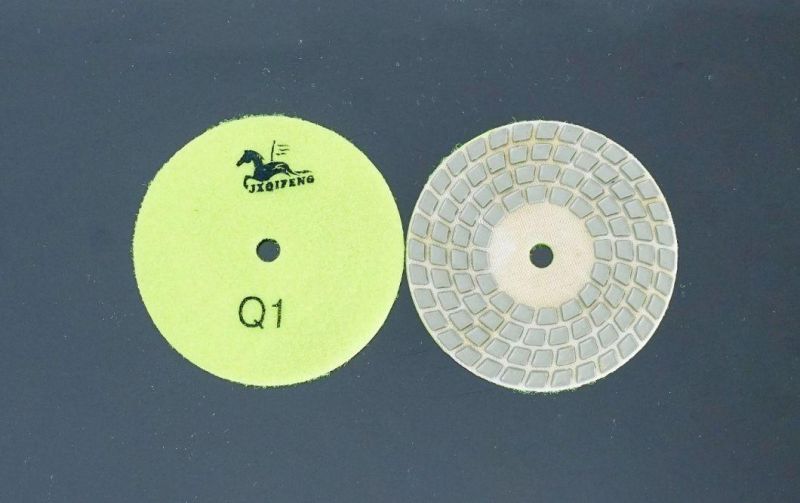 Top Manufacturer Qifeng 4 Steps 100mm/ 4′ ′ Abrasive Tools Dry Polishing Pads for Granite and Marble