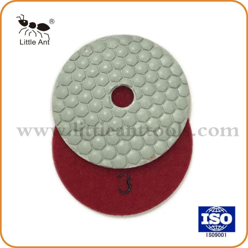 Pressed Dry Diamond Floor Polishing Pad Abrasove Tools Grinding Disk for Granite Marble Concrete 4"/100mm