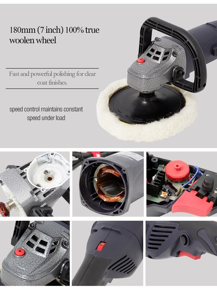 Portable Car Polisher Washing Tools 180mm with Wool Wheel