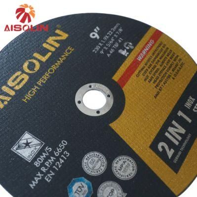 Customized Sharp 2 Net Cutting Steel Inox 230mm Cut off Wheel Abrasives Disc