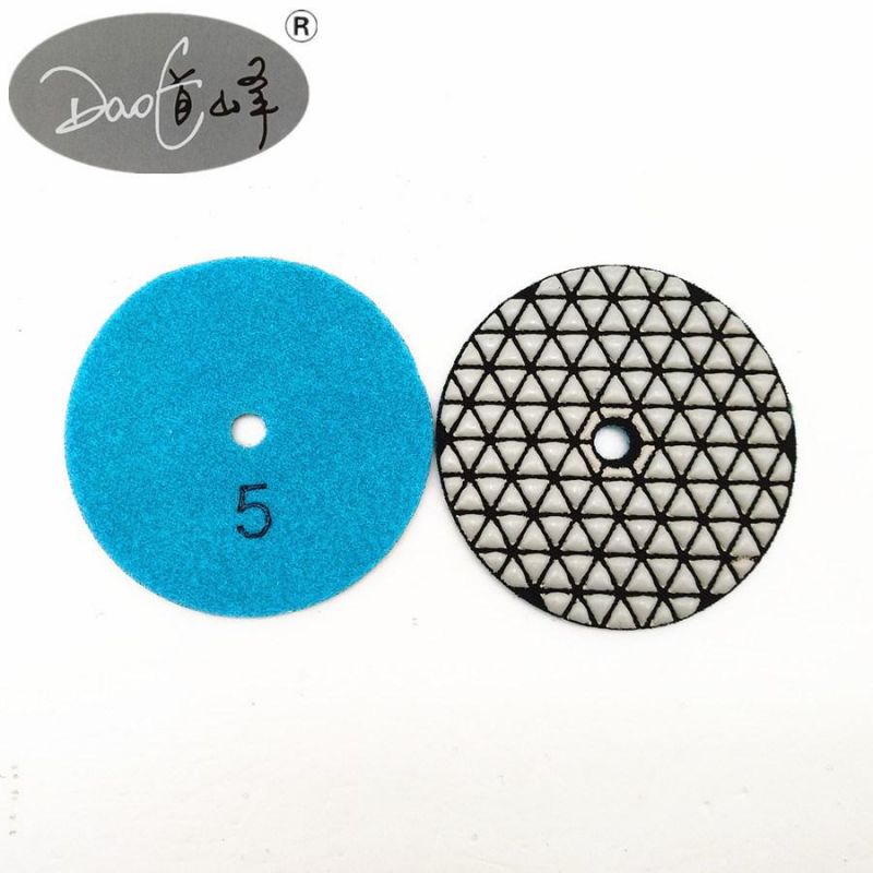 Daofeng 5inch 125mm Dry Diamond Polishing Pad for Quartz (triangle)