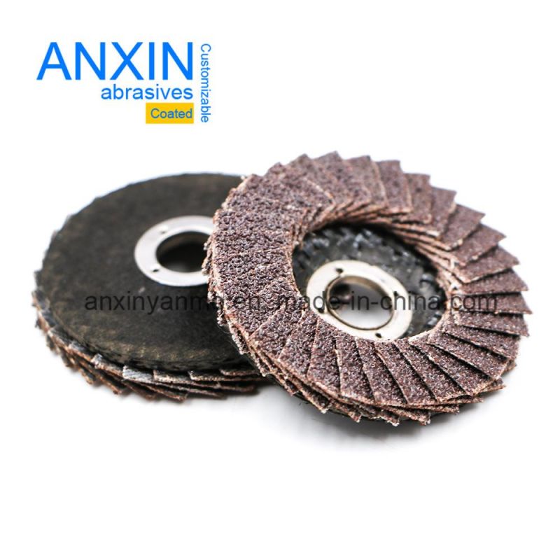 Calcined Ao Mini Abrasive Flap Disc with Fiberglass or Nylon Backing